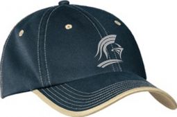 Vintage Washed Contrast Stitch Cap, Navy/Light Sand